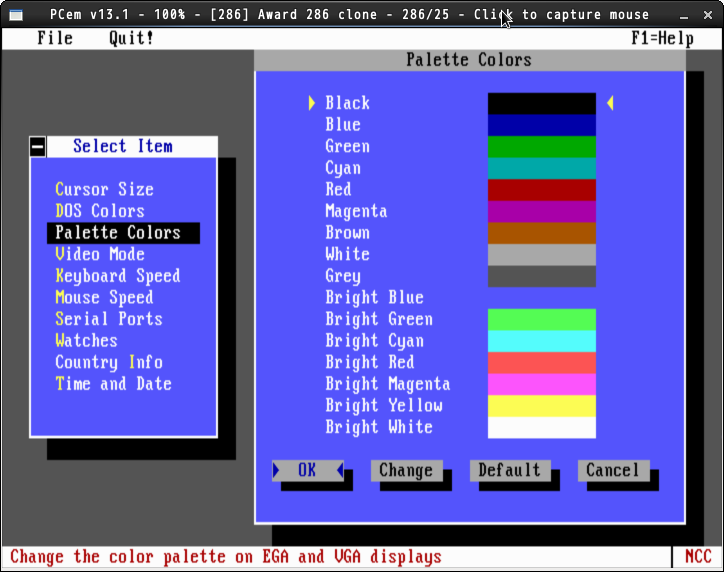 Screenshot of OTI-067 VGA BIOS ver 1.04 used