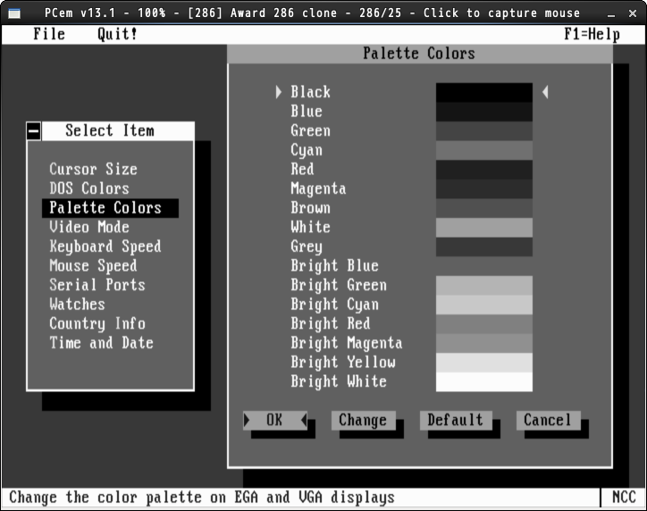 Screenshot of OTI-067 VGA BIOS ver 1.06 used