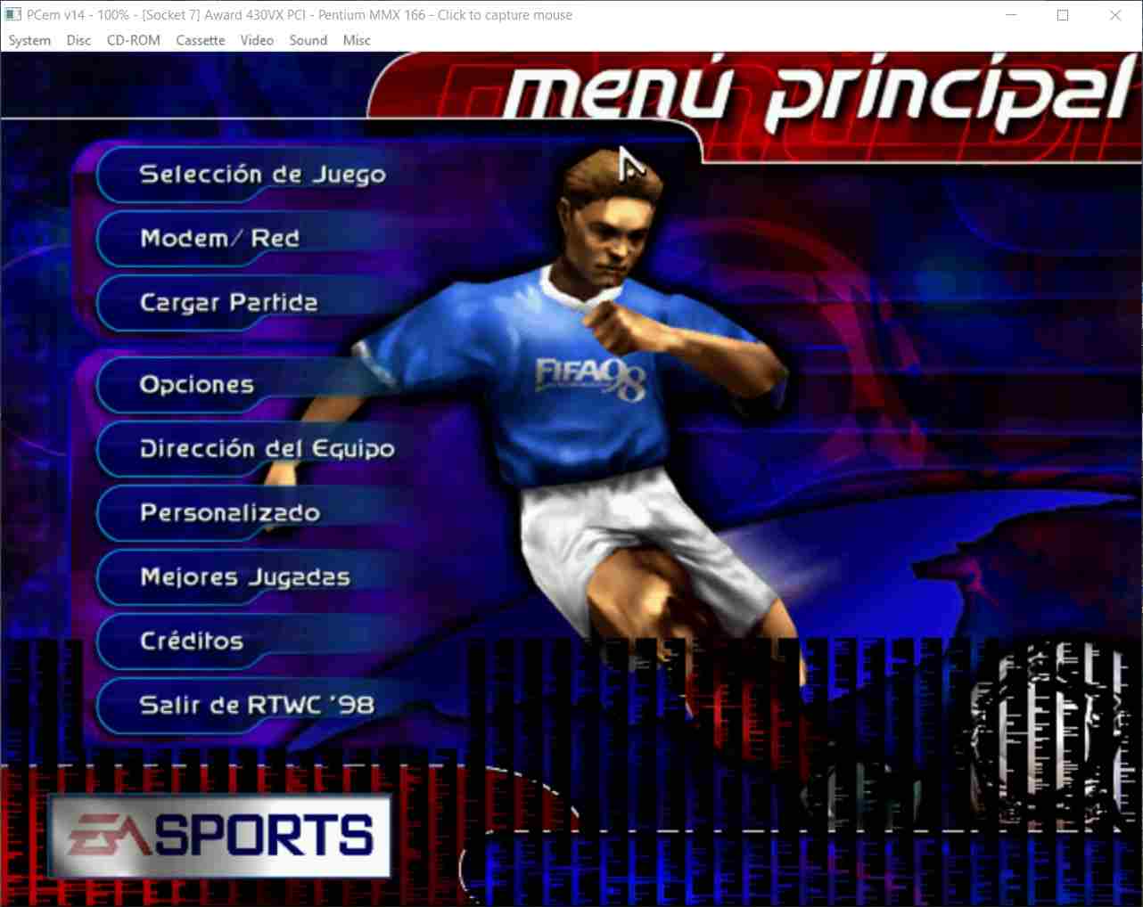 FIFA 98 menu